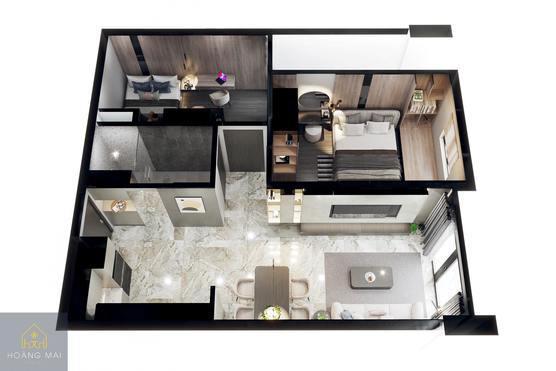 Nâng cấp không gian với thiết kế nội thất chung cư Mini